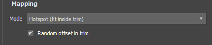 HotspotUV panel — Mapping section with the Mode dropdown open